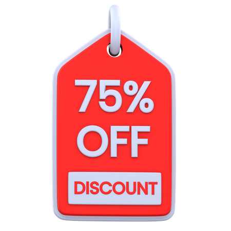 75 Percentage Discount  3D Icon