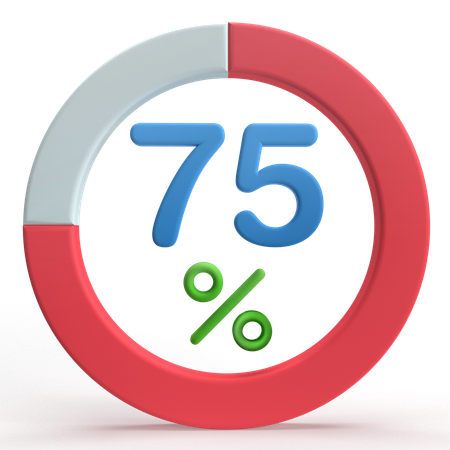 75% 진행  3D Icon
