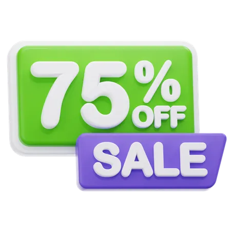 75 Percentage Sale  3D Icon