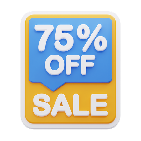 75 Percentage Sale  3D Icon