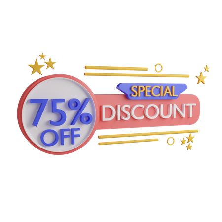 75 Percentage Sales Offer  3D Icon