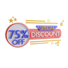 3d 75 percentage offer logo