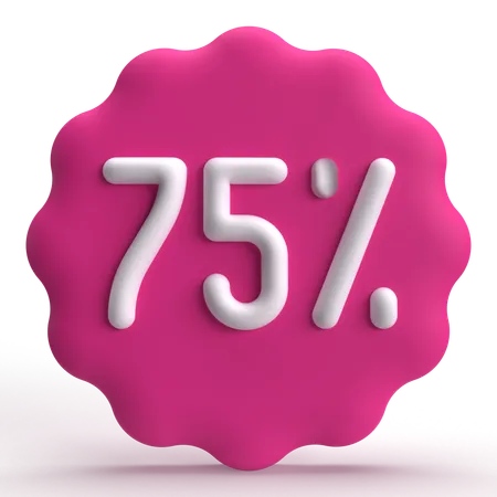 75 por cento  3D Icon