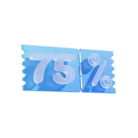 75 por cento  3D Icon