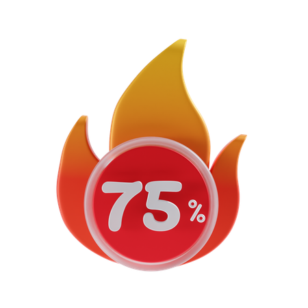 75 por cento  3D Icon