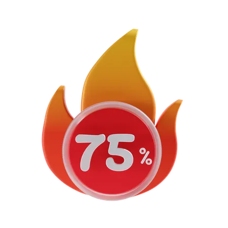 75 por cento  3D Icon