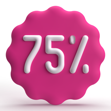 75 por ciento  3D Icon