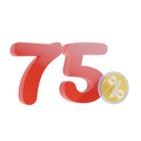 75 por ciento  3D Icon