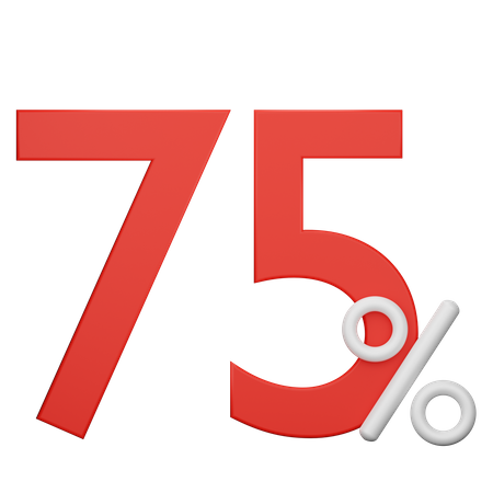 75 por ciento de venta de compras  3D Icon