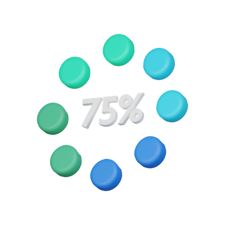 75 por ciento de carga  3D Icon