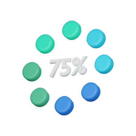 75 por ciento de carga  3D Icon