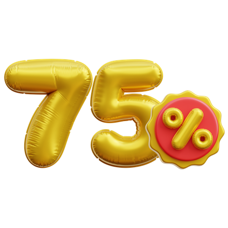 75 pour cent  3D Icon