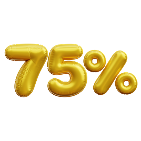 75 Prozent  3D Icon