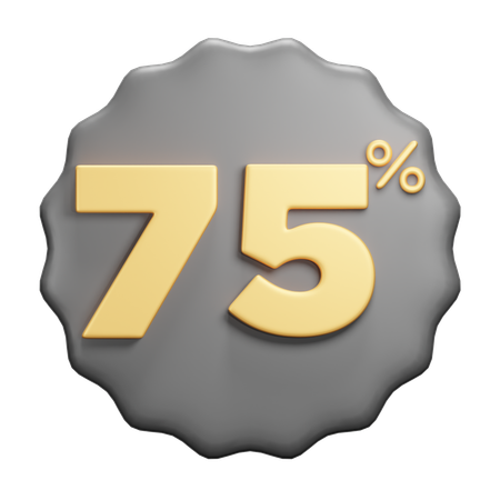 75 Prozent  3D Icon