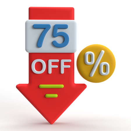75 Prozent  3D Icon