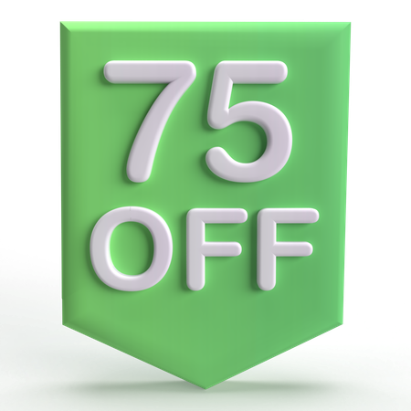 75 Prozent Rabatt  3D Icon