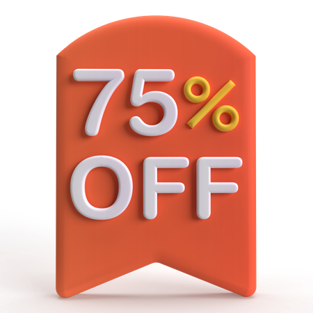 75 Prozent Rabatt  3D Icon