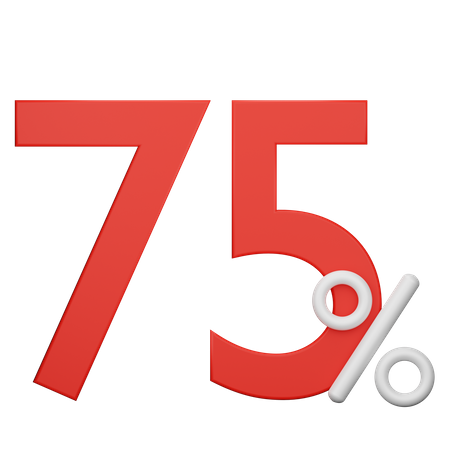 75 Prozent Einkaufsrabatt  3D Icon