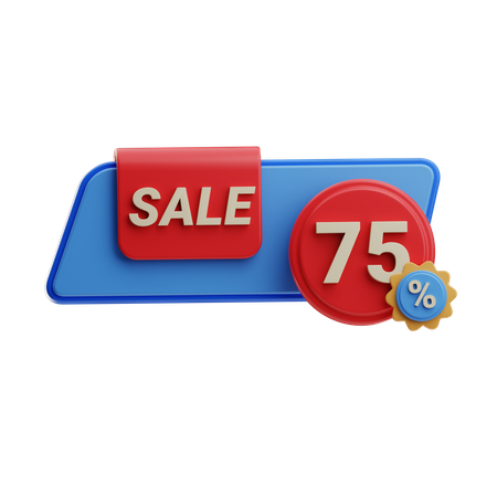 75 Prozent Ausverkauf  3D Icon