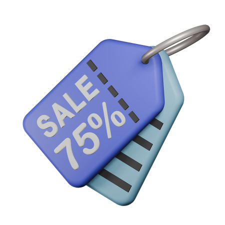 75% Sale Tag  3D Icon