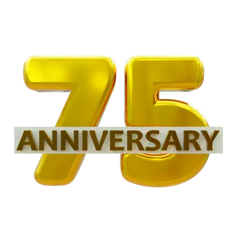 75 Year Anniversary  3D Icon