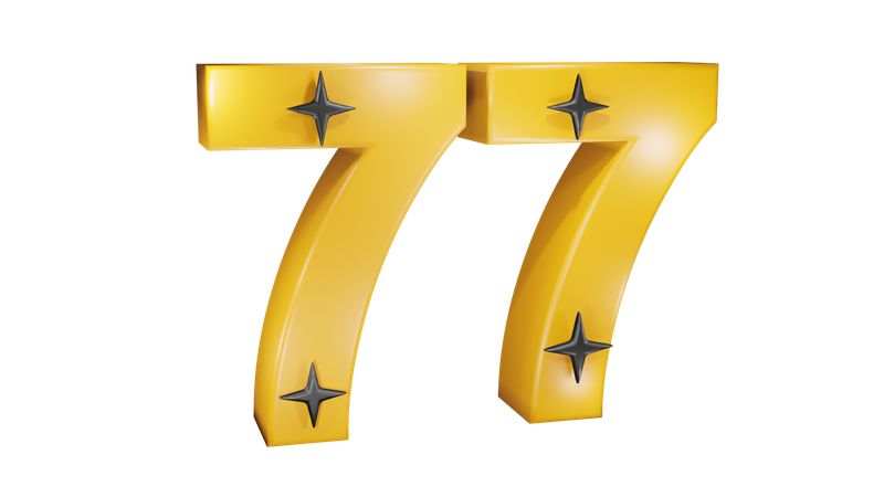 77番  3D Icon