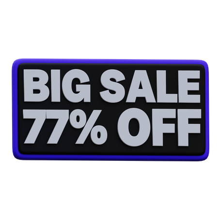 77 percentage Big Sale Promotion  3D Icon