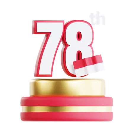 78e anniversaire  3D Icon