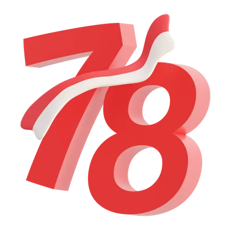 78º día de la independencia de indonesia  3D Icon