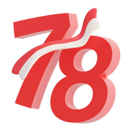 78th Indonesian Independence Day 3D Icon