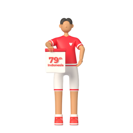 제79회 인도네시아 독립기념일  3D Icon