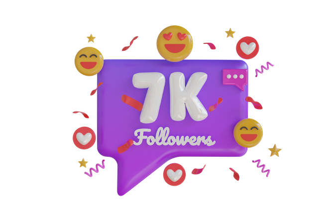 7k Followers  3D Icon