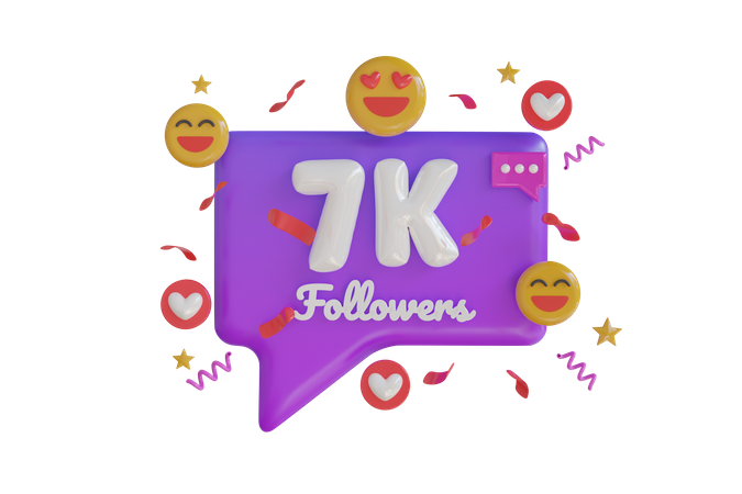 7k Followers  3D Icon