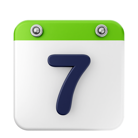 7mo calendario  3D Icon