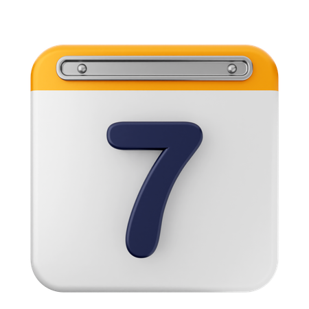 7mo calendario  3D Icon