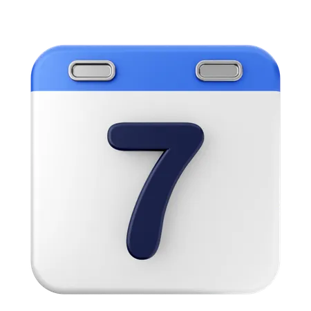 7º calendário  3D Icon