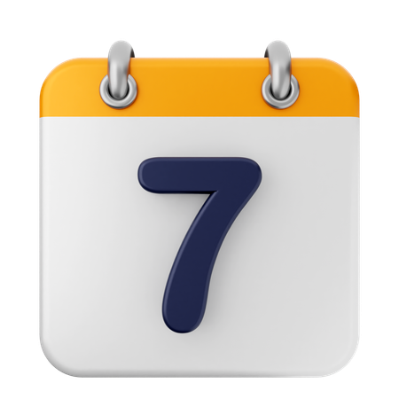 7th Calendar  3D Icon