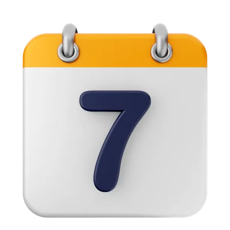 7th Calendar  3D Icon