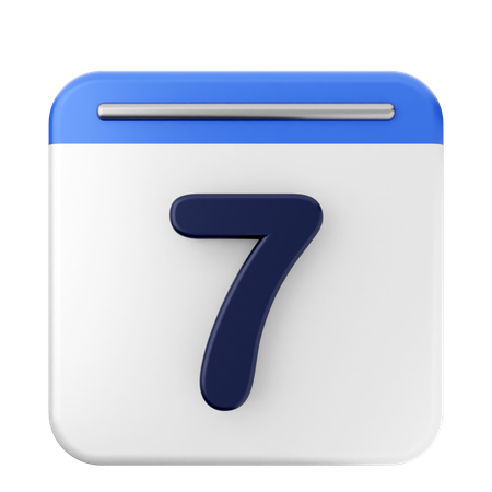 7th Calendar  3D Icon