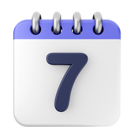 7th Calendar  3D Icon