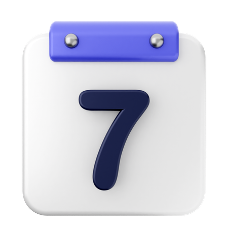 7th Calendar  3D Icon