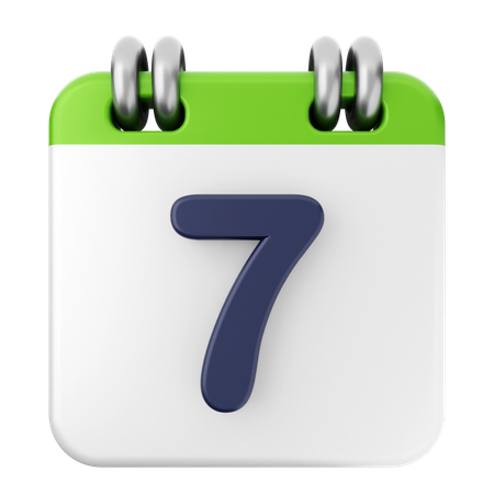 7th Calendar  3D Icon