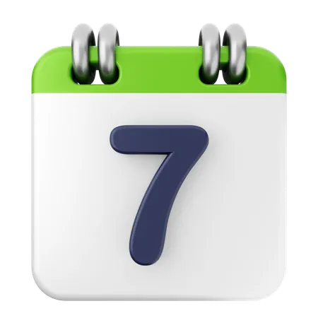 7th Calendar  3D Icon