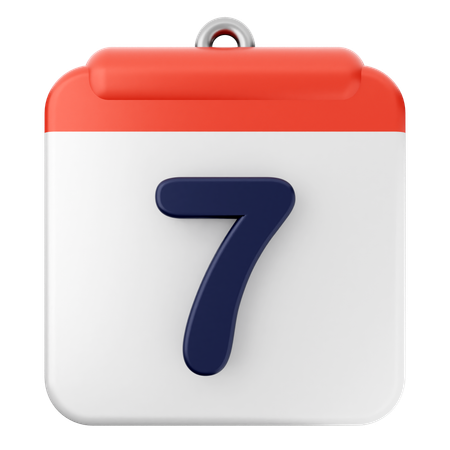 7th Calendar  3D Icon