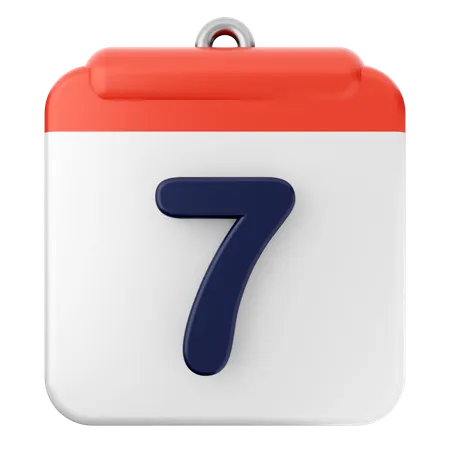 7th Calendar  3D Icon