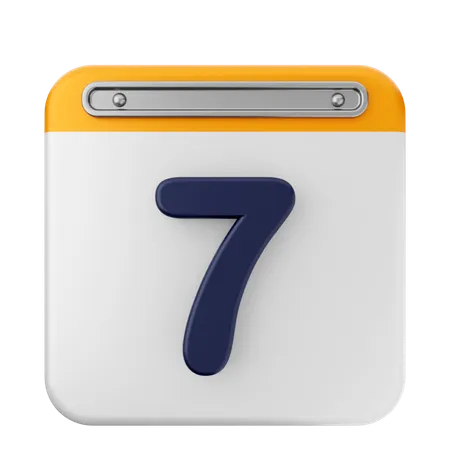 7th Calendar  3D Icon