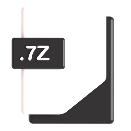 7Z Extension  3D Icon