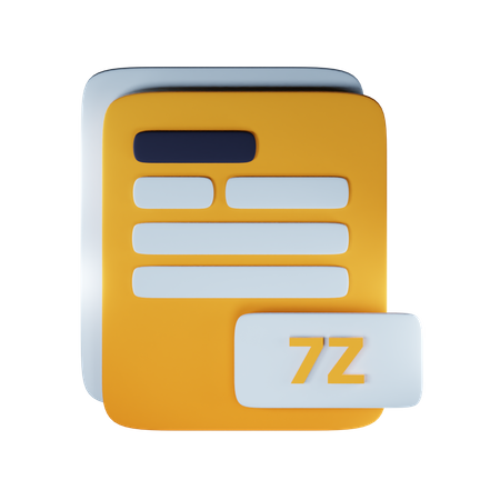 Extensión de archivo 7z  3D Icon