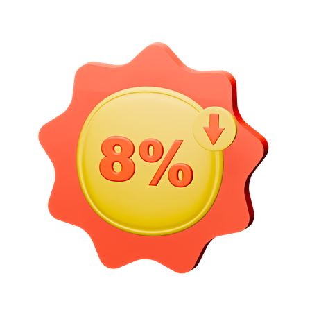 Badge de réduction de 8 %  3D Icon