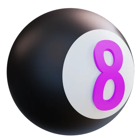 3 D Illustration 8 Ball 3D Icon